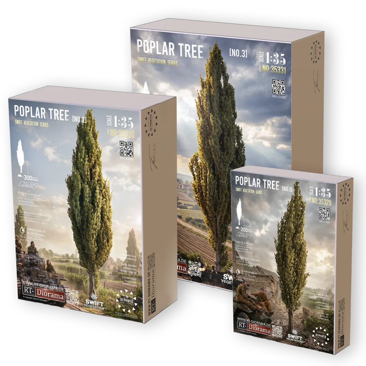 Poplar Landscape Bundle [3-Set Bundle] 200, 300 & 400mm – product image