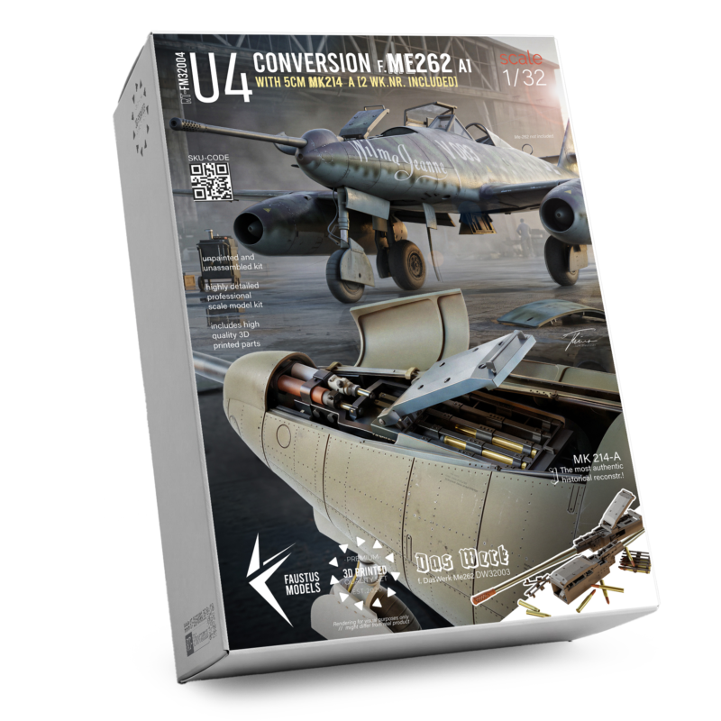 Me262 A-1a/U4 5cm MK-214 Limited Edition Conversion Set – 1/32 [for DasWerk] | FaustusModels – product image