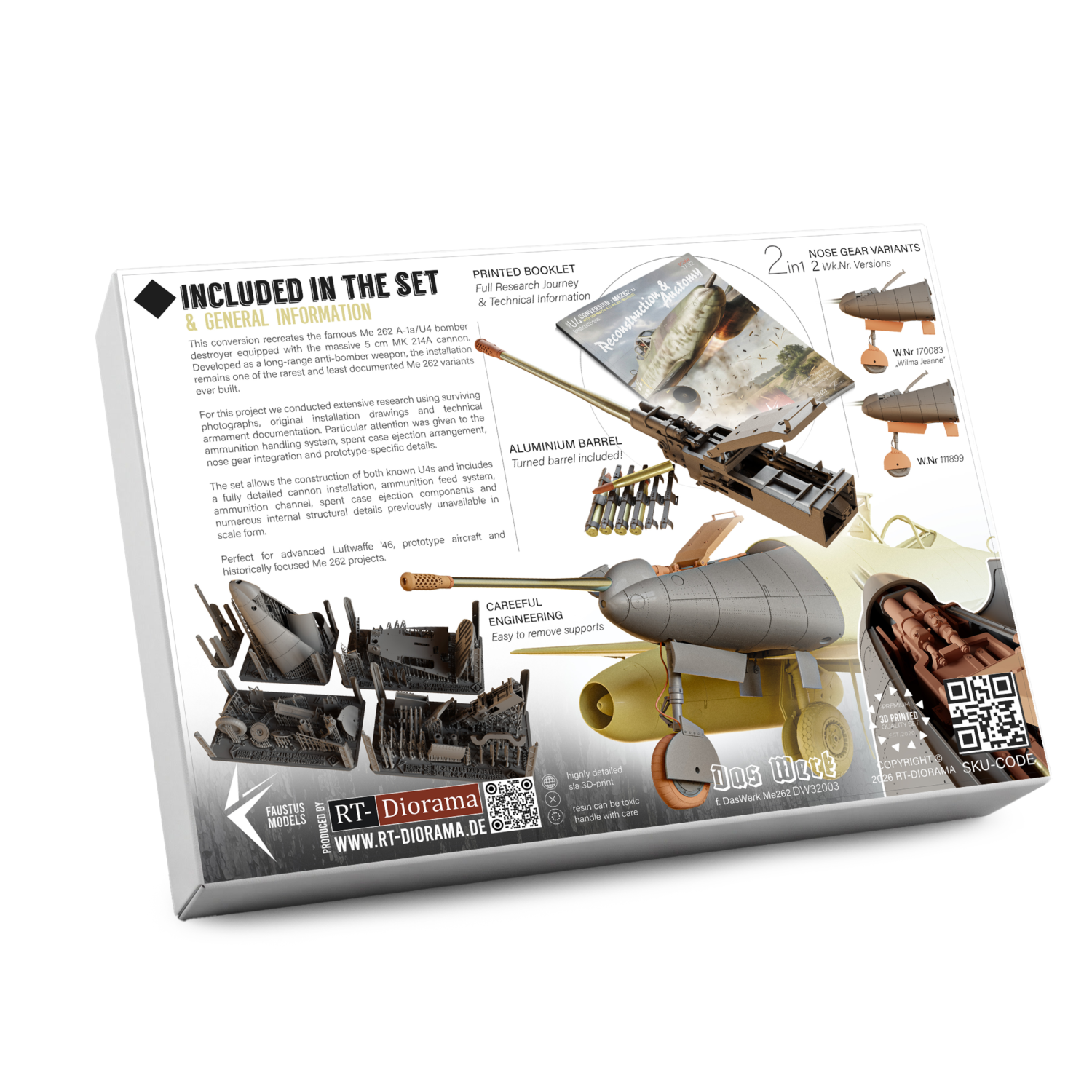 Me262 A-1a/U4 5cm MK-214 Limited Edition Conversion Set – 1/32 [for DasWerk] | FaustusModels – product image