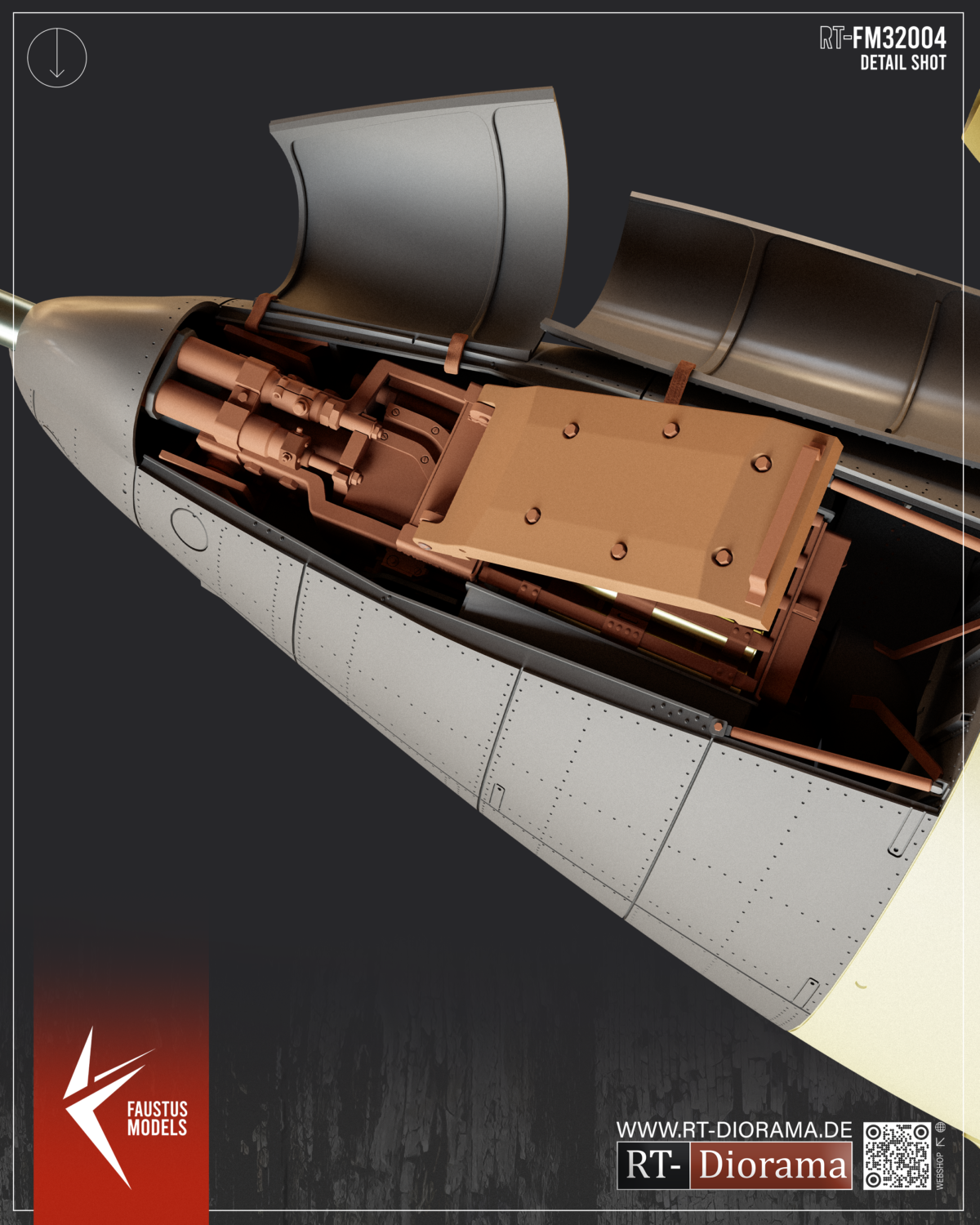 Me262 A-1a/U4 5cm MK-214 Limited Edition Conversion Set – 1/32 [for DasWerk] | FaustusModels – product image