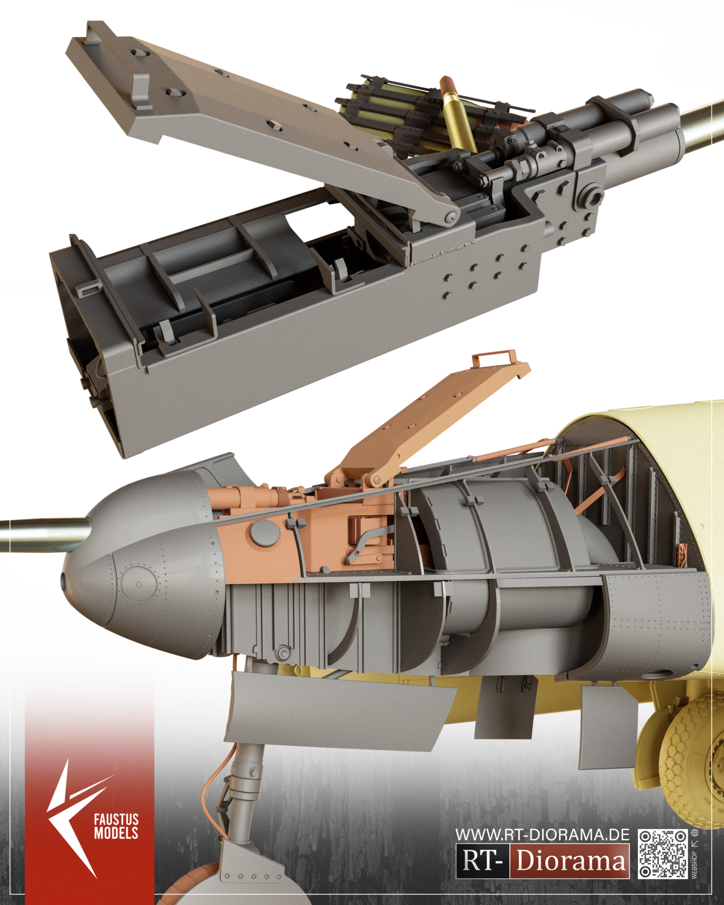 Me262 A-1a/U4 5cm MK-214 Limited Edition Conversion Set – 1/32 [for DasWerk] | FaustusModels – product image