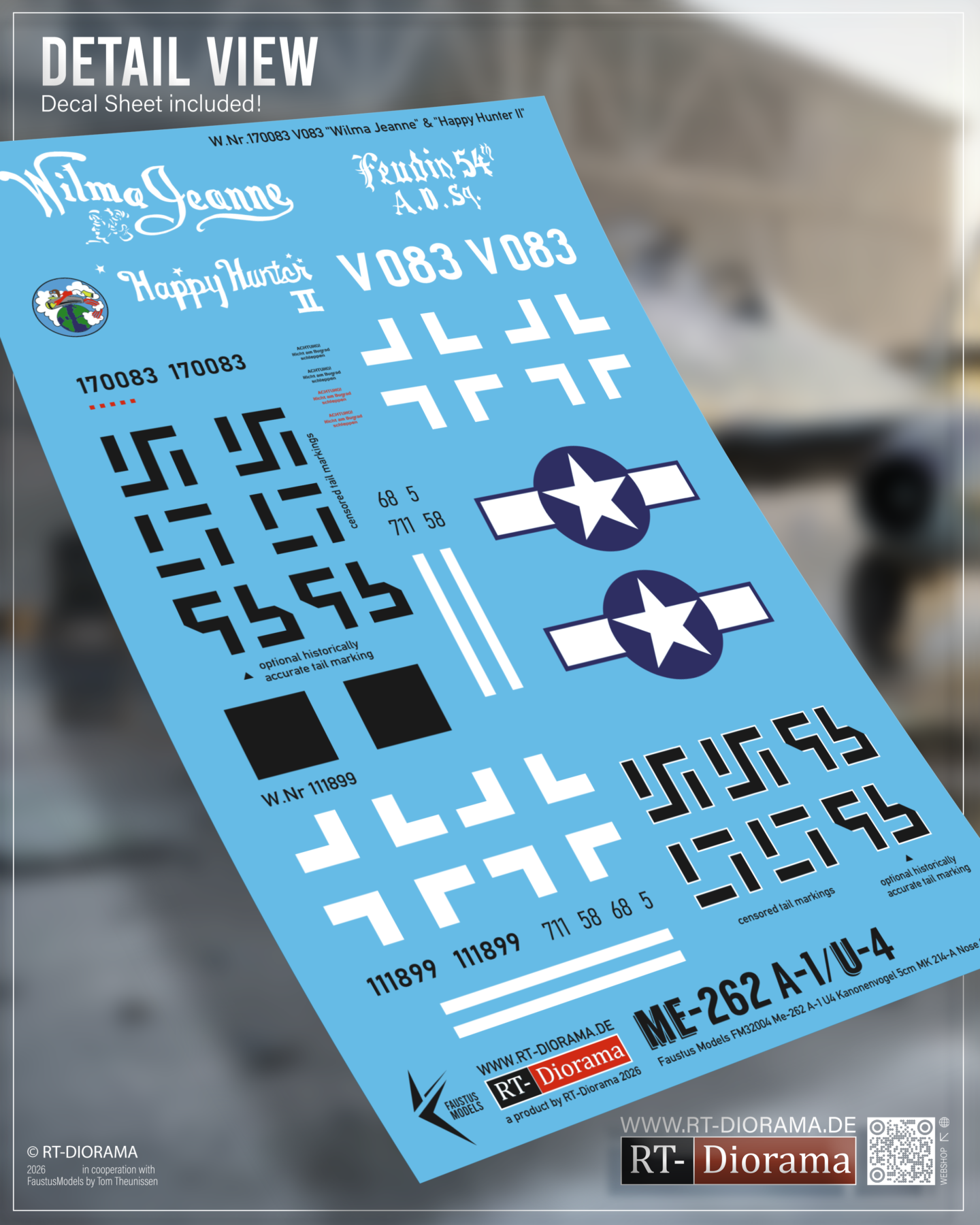 Me262 A-1a/U4 5cm MK-214 Limited Edition Conversion Set – 1/32 [for DasWerk] | FaustusModels – product image