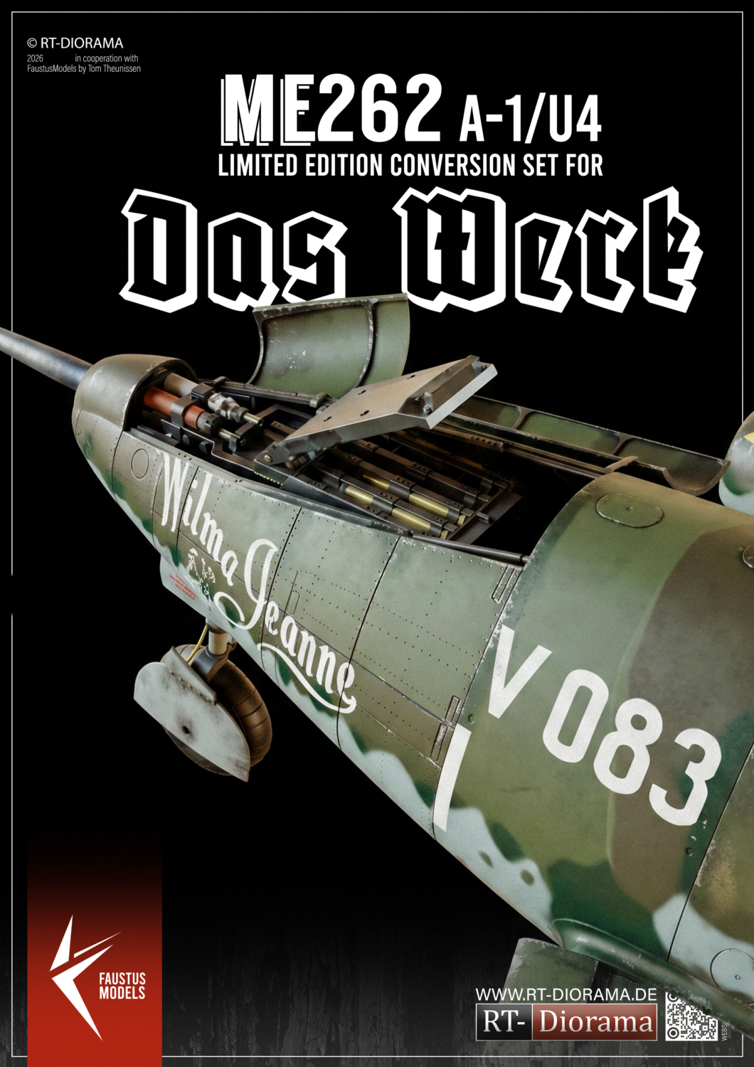 Me262 A-1a/U4 5cm MK-214 Limited Edition Conversion Set – 1/32 [for DasWerk] | FaustusModels – product image