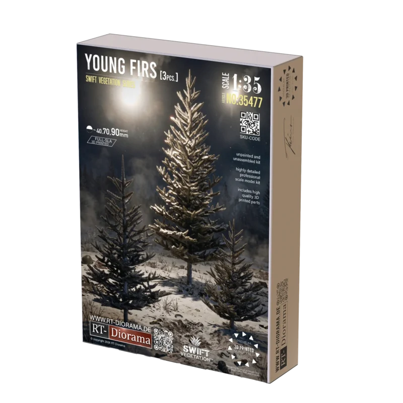 Young Fir Trees Set [3pcs.] 40, 70 & 90mm 1/35