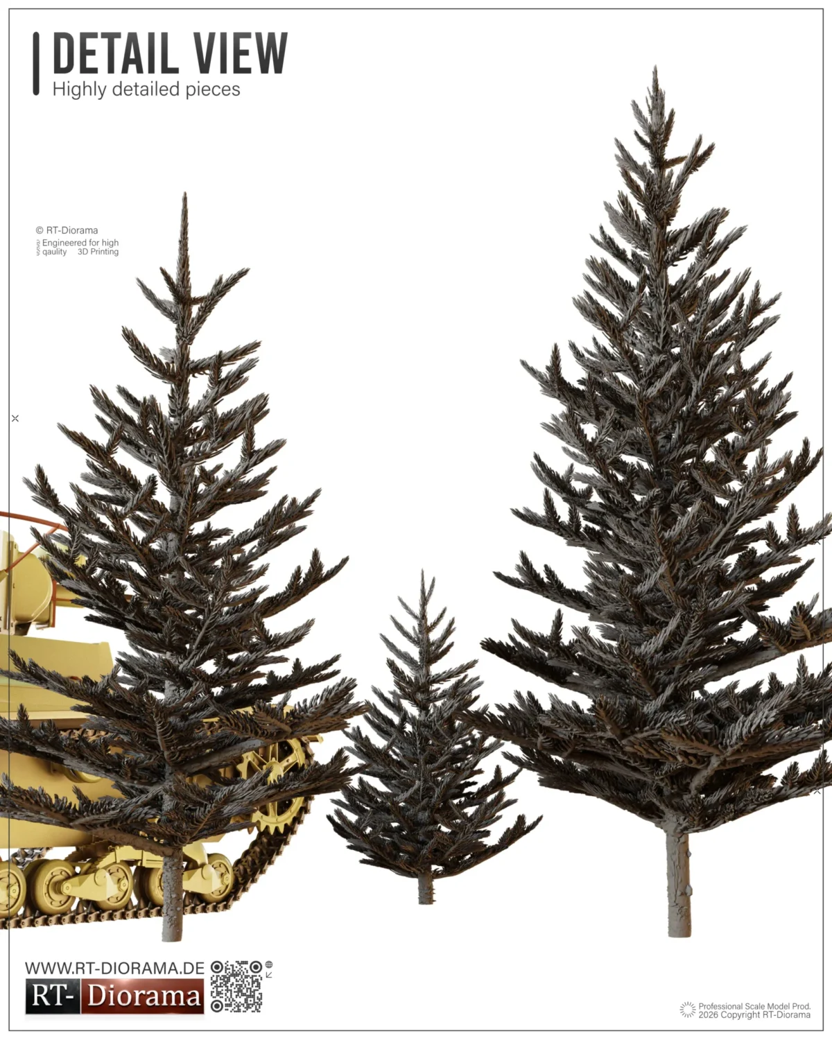 Young Fir Trees Set [3pcs.] 40, 70 & 90mm 1/35 – product image