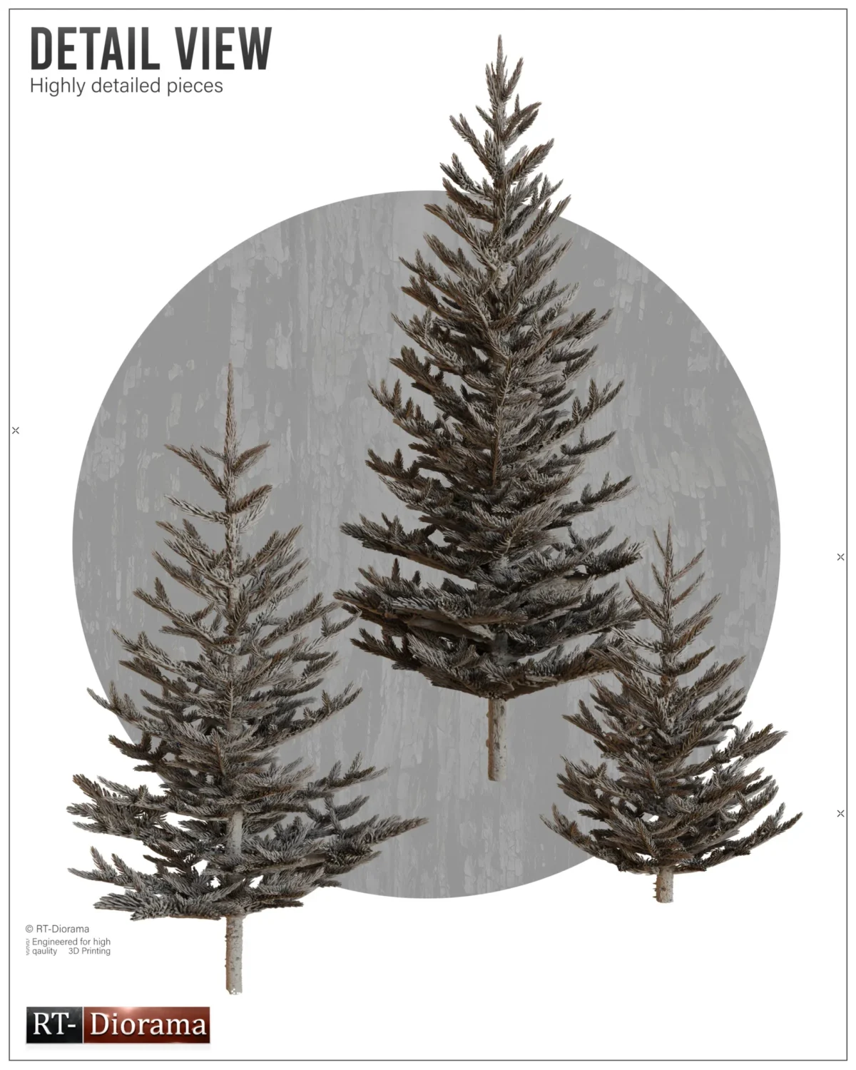 Young Fir Trees Set [3pcs.] 40, 70 & 90mm 1/35 – product image